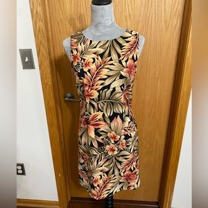 AGB Women’s 90’s Vintage Sleeveless Black With Leaf Print Dress Size 10P